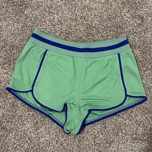 Free People Movement Mint Green Shorts with Navy Trim